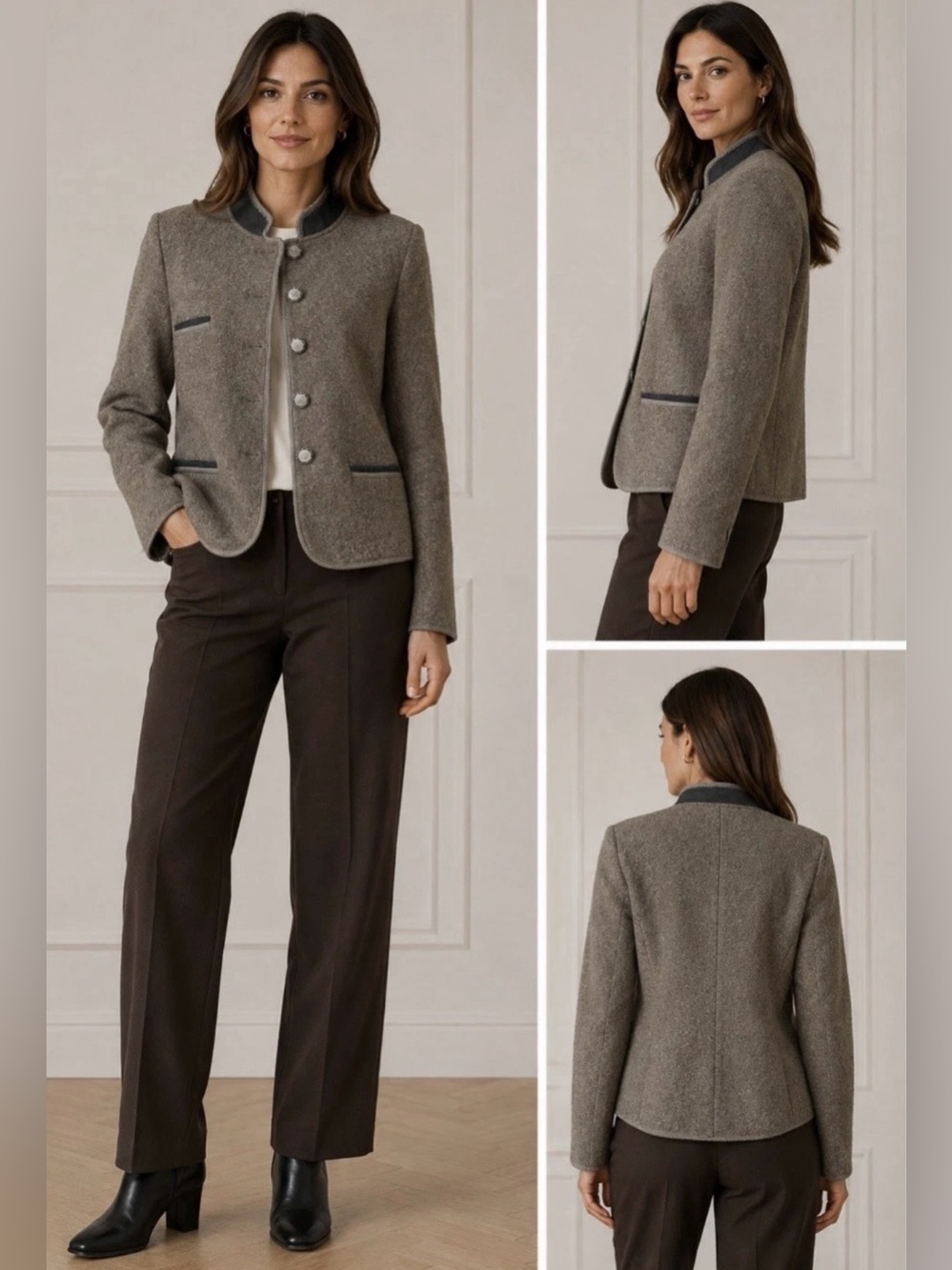 WESENJAK Boiled Wool Trachten Coat Jacket Made in Austria Size 36 NWOT